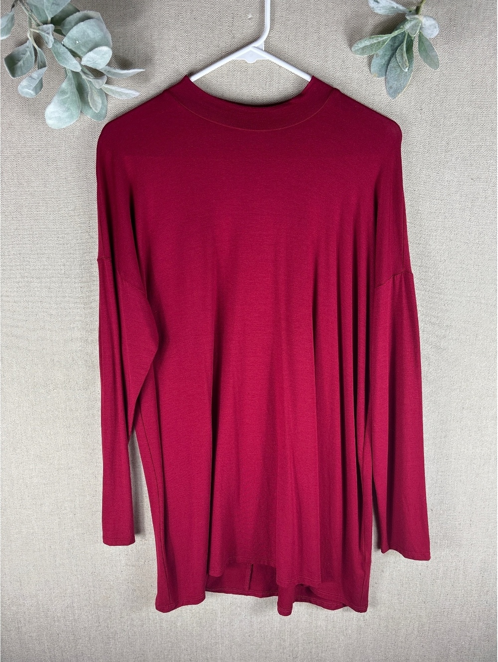 Eileen Fisher > Red Sweater Mock Neck Small